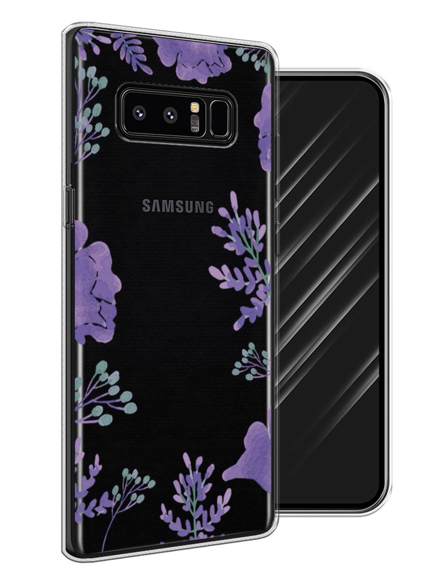 

Чехол Awog на Samsung Galaxy Note 8 "Сиреневая цветочная рамка", Прозрачный;фиолетовый, 25250-8