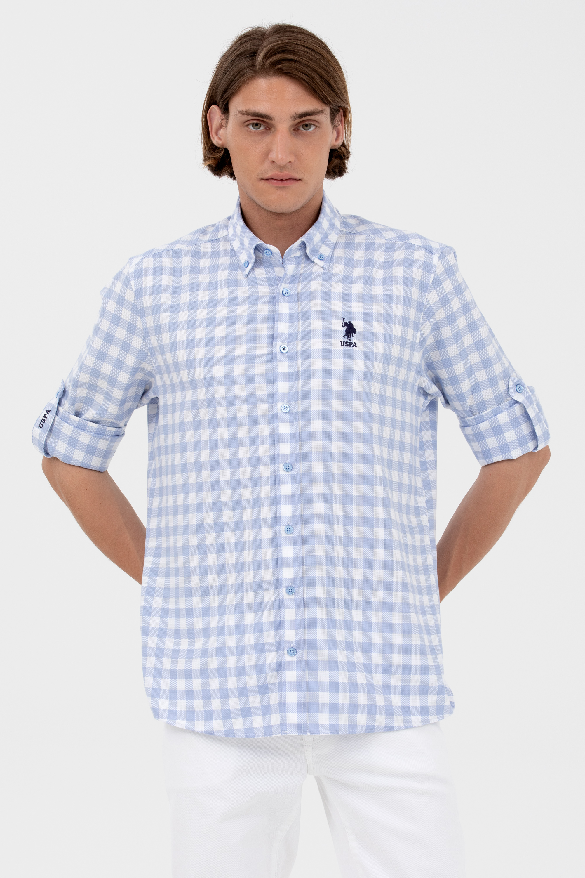

Рубашка мужская U.S. POLO Assn. G081GL0040TOLYA голубая M, Голубой, G081GL0040TOLYA