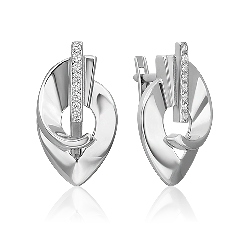 

Серьги из серебра PLATINA jewelry 02-5086, фианит, 02-5086