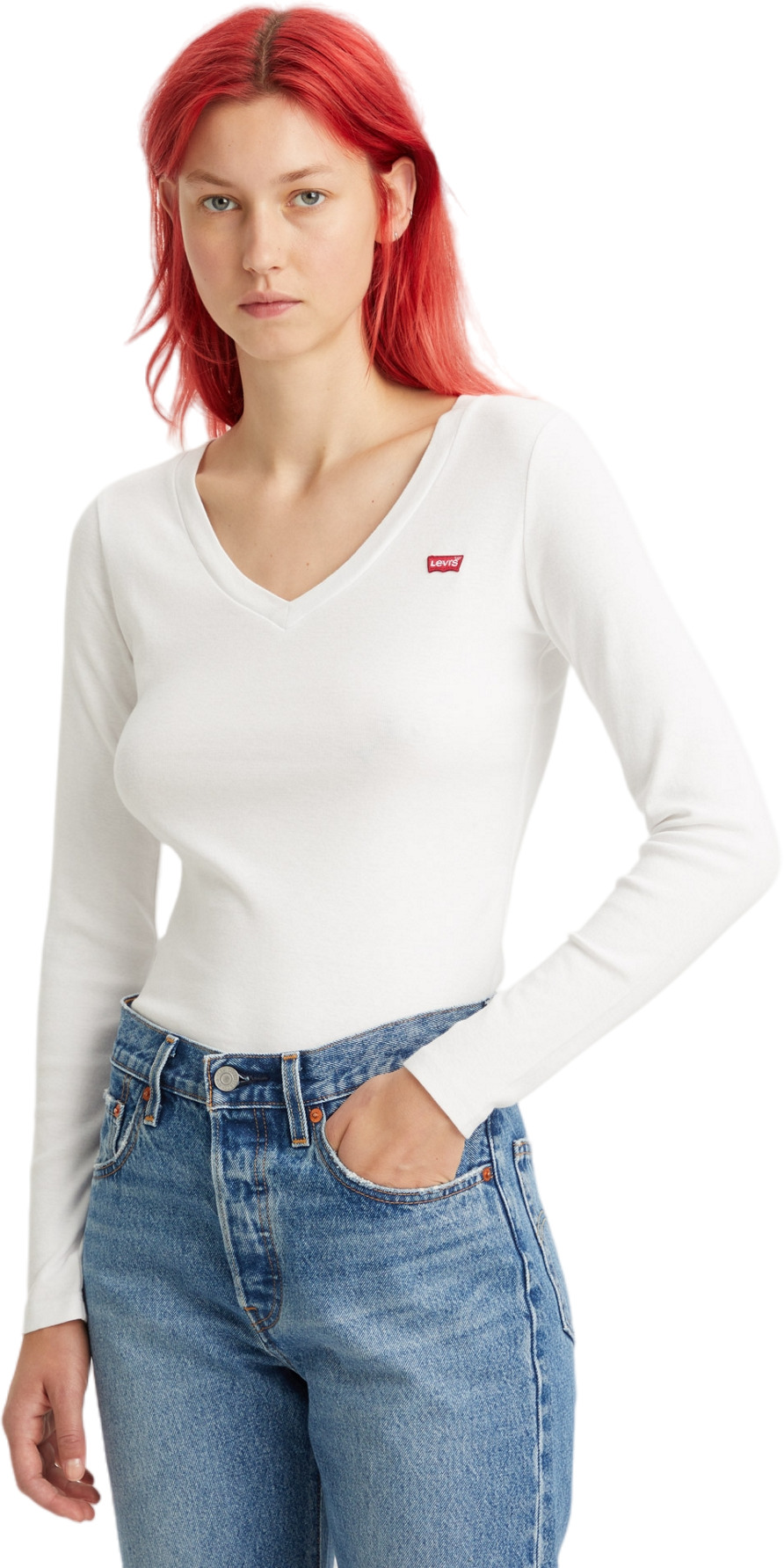 

Футболка женская LEVIS LS VNECK BABY TEE NEUTRALS белая XS, Белый, LS VNECK BABY TEE NEUTRALS