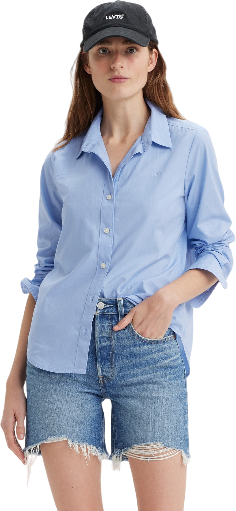 

Рубашка женская LEVIS THE CLASSIC BW SHIRT BLUES голубая M, Голубой, THE CLASSIC BW SHIRT BLUES