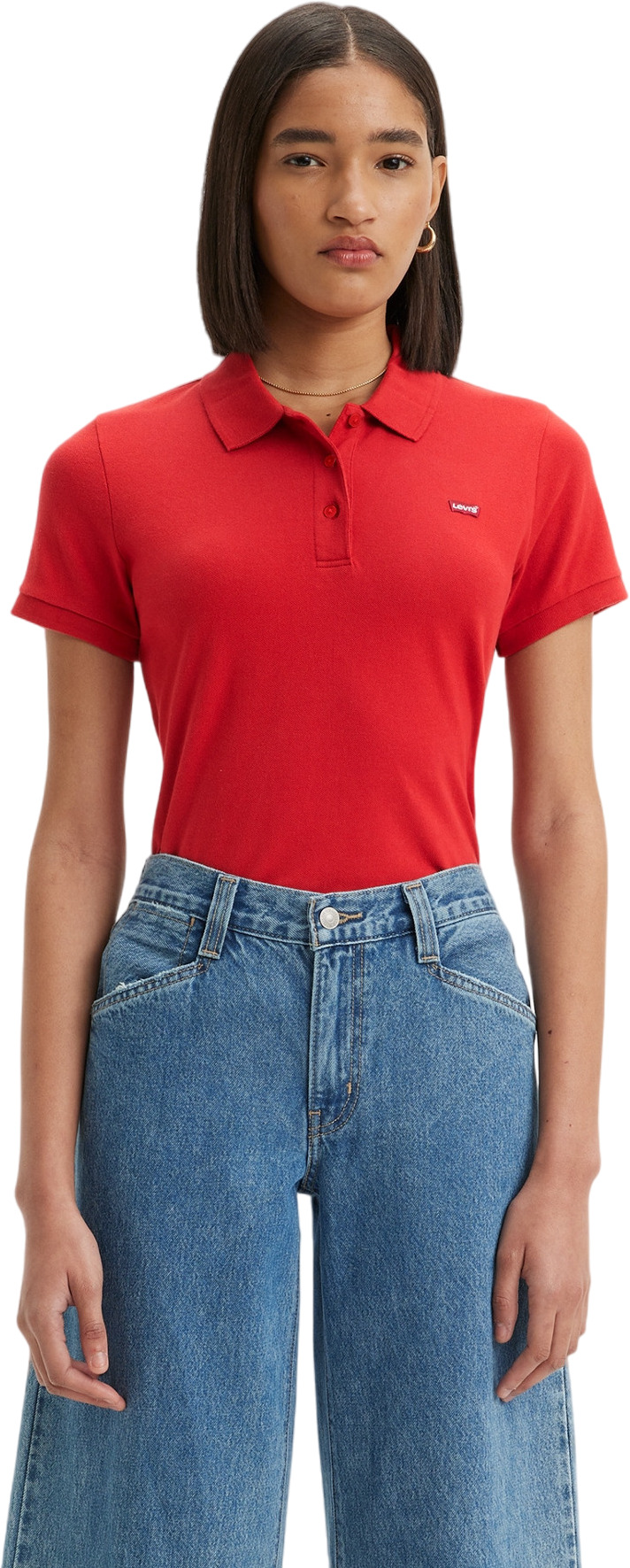 

Футболка женская LEVIS SLIM POLO REDS красная S, Красный, SLIM POLO REDS