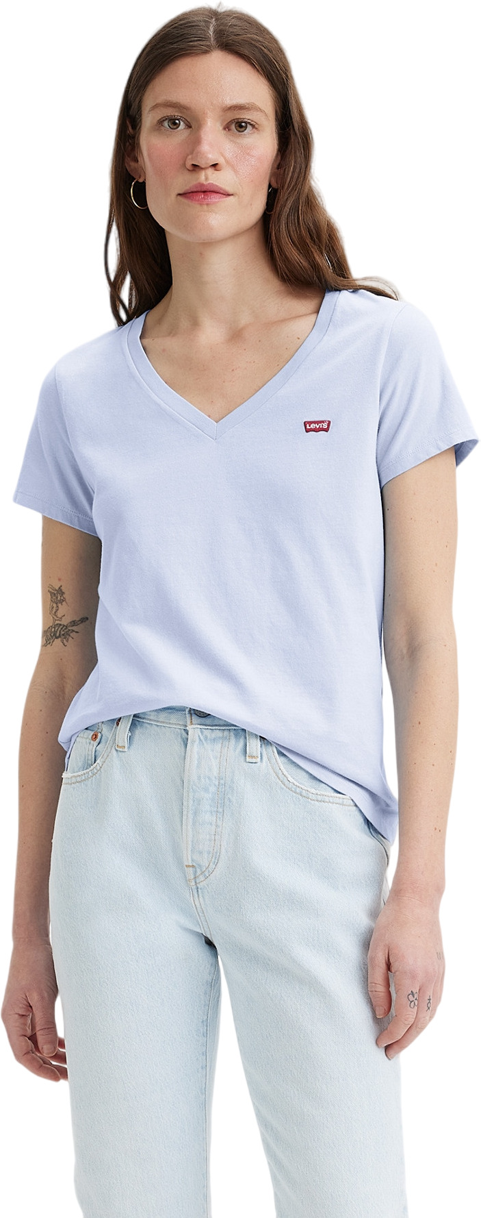 

Футболка женская LEVIS PERFECT VNECK BLUES голубая S, Голубой, PERFECT VNECK BLUES