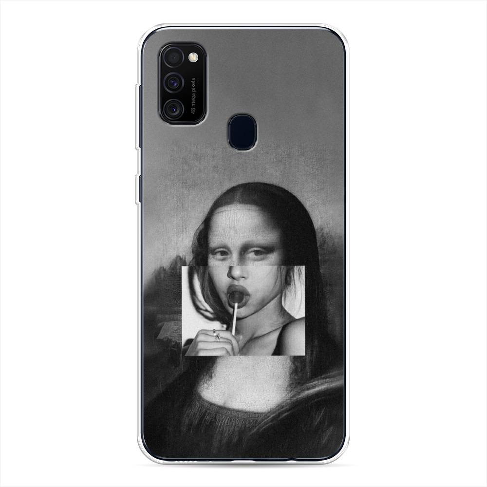 

Чехол Awog на Samsung Galaxy M30s/M21 "Mona Lisa sucking lollipop", Разноцветный, 29850-9