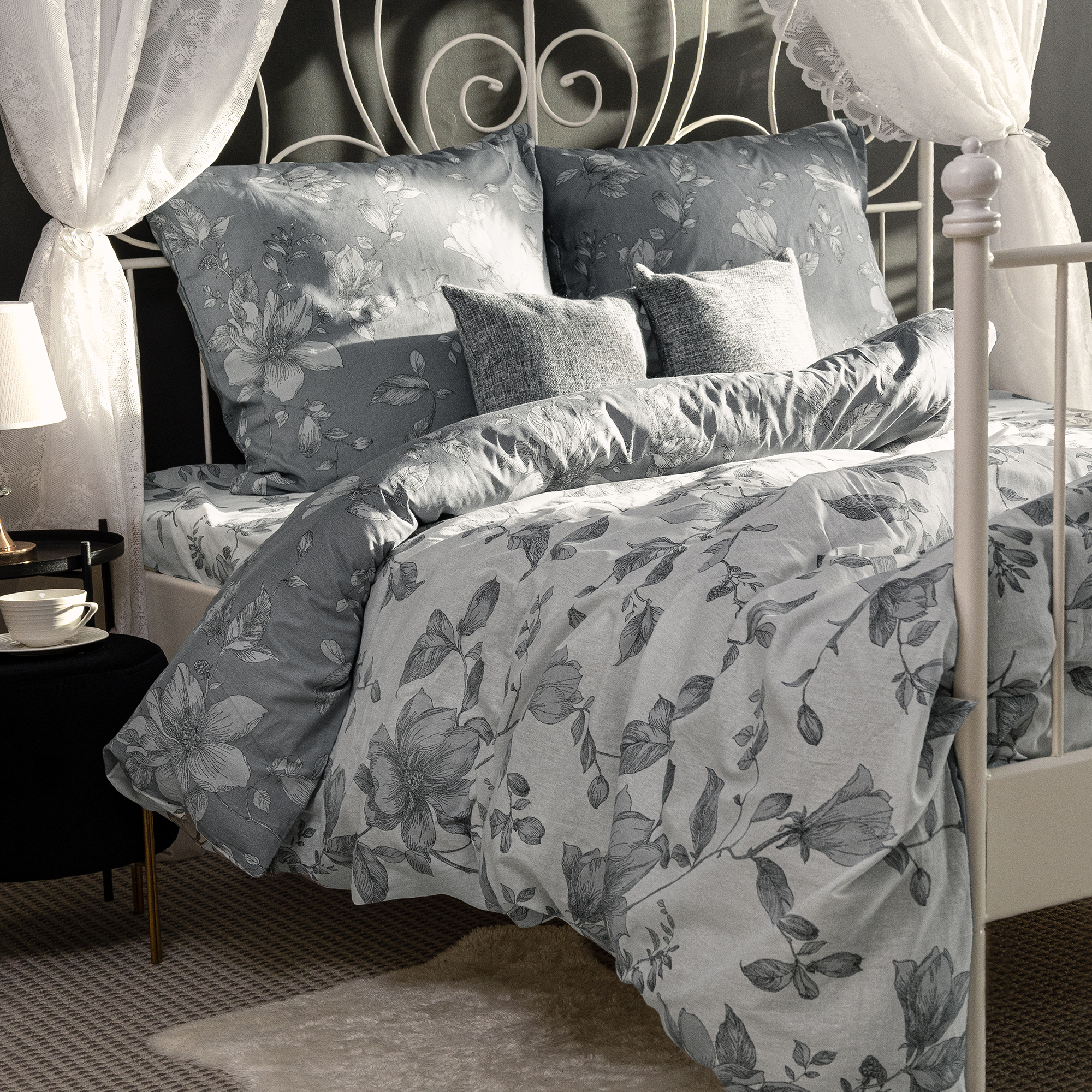 Комплект постельного белья Galtex 1.5 спальный, Бязь Грация бз серый