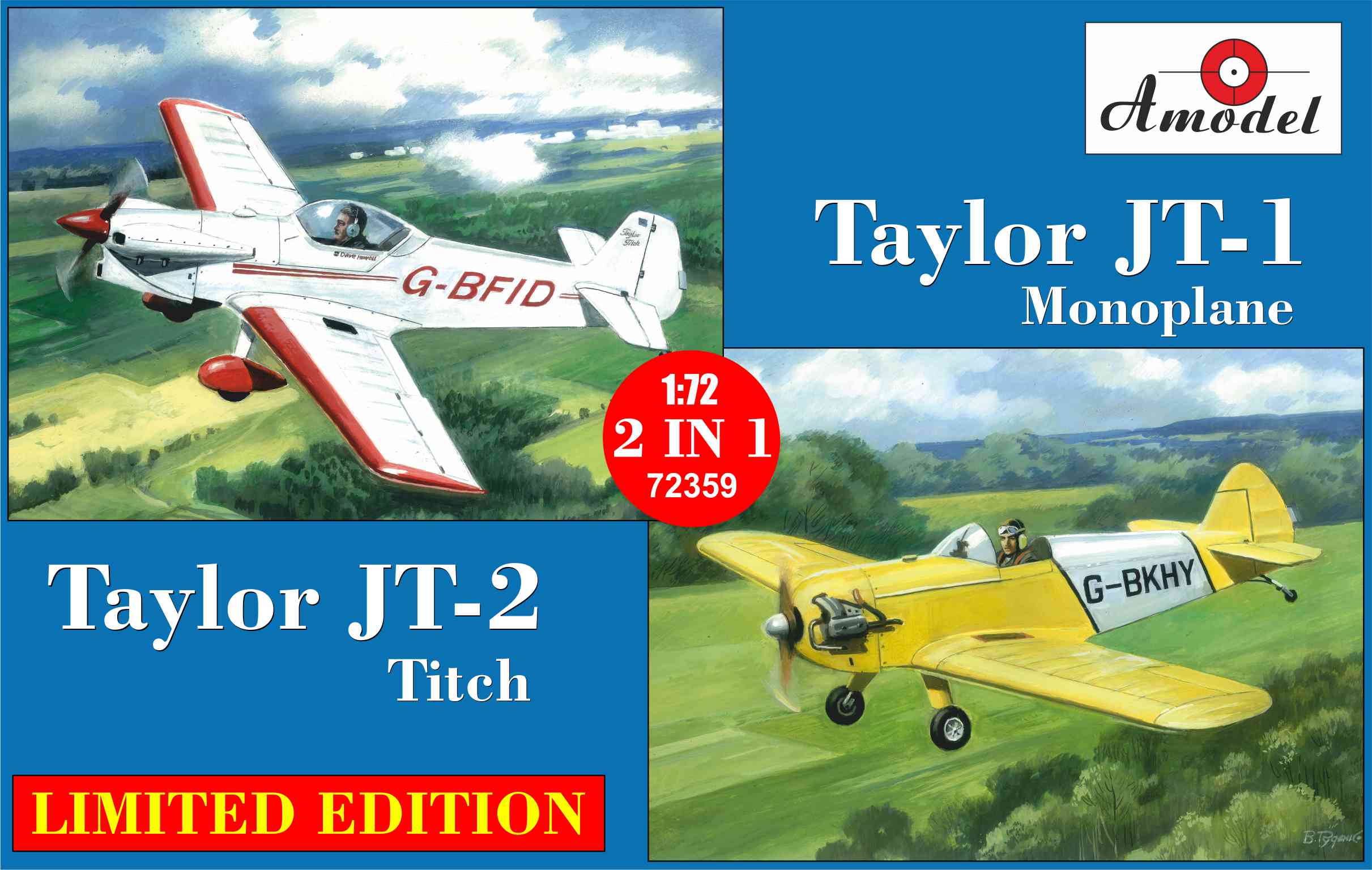 

Сборная модель Amodel 1/72 Taylor JT-1 monoplane и Taylor JT-2 titch 72359