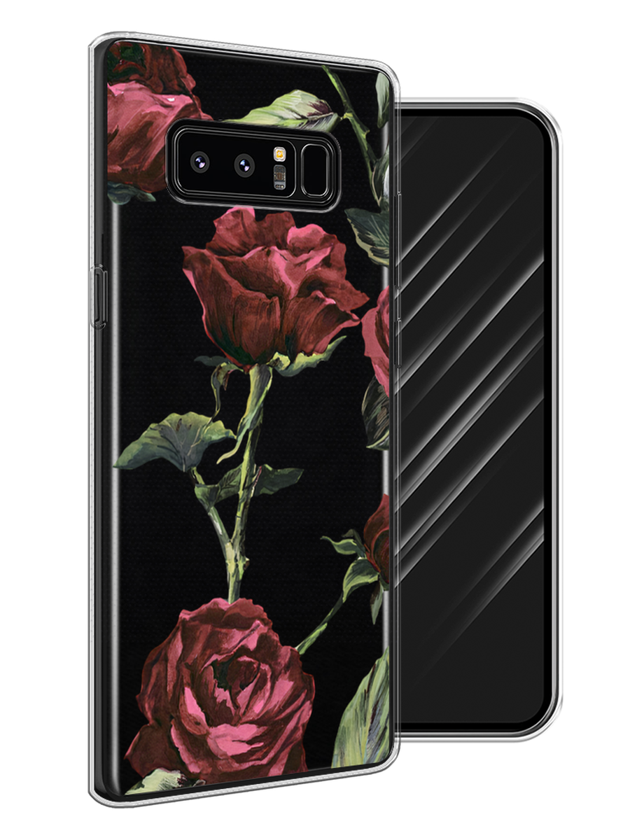 

Чехол Awog на Samsung Galaxy Note 8 "Бордовые розы фон", Красный, 25250-8