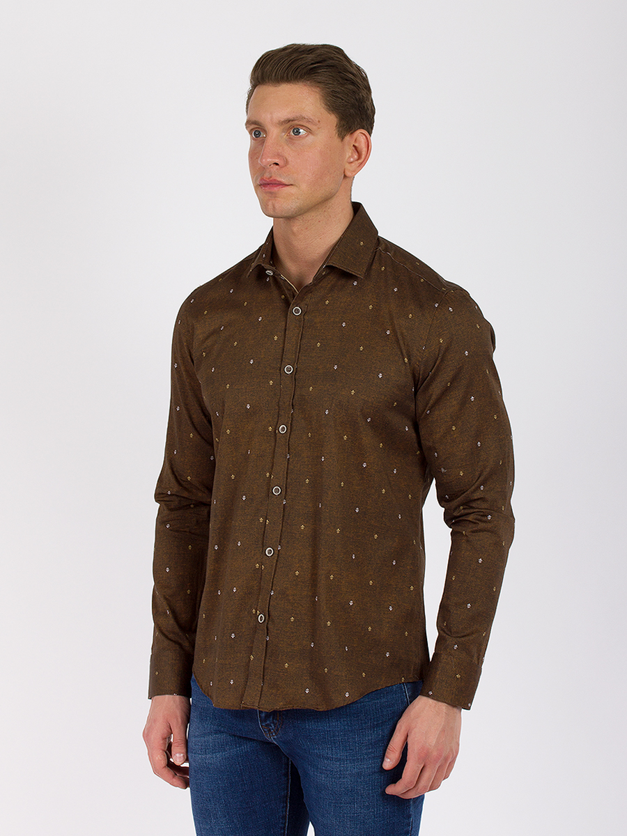 Рубашка мужская DAIROS GD81100433 коричневая L