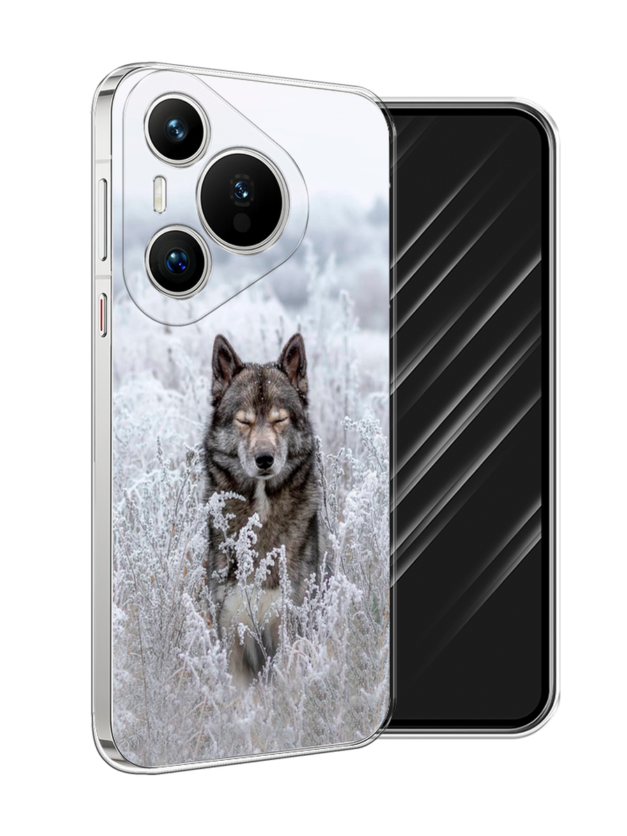 

Чехол Awog на Huawei Pura 70 "Волк в поле", Белый;черный, 6124050-1