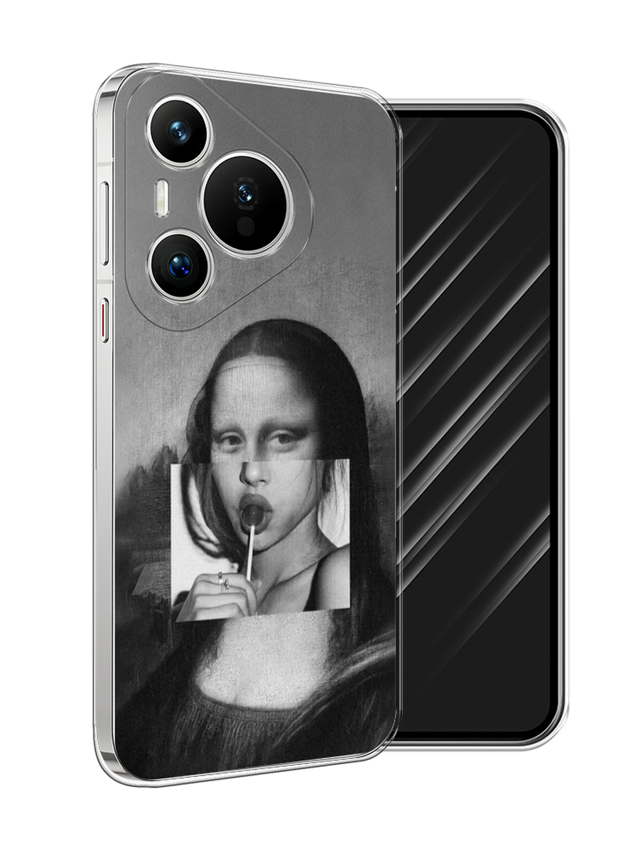 

Чехол Awog на Huawei Pura 70 "Mona Lisa sucking lollipop", Серый, 6124050-1