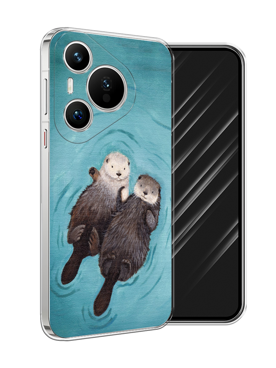 

Чехол Awog на Huawei Pura 70 "Парочка бобров", Голубой, 6124050-1