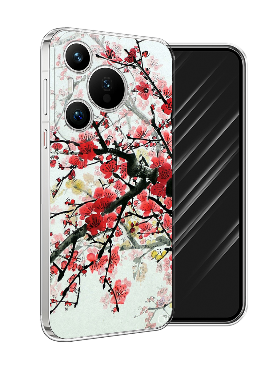 

Чехол Awog на Huawei Pura 70 "Сакура", Розовый;черный, 6124050-1