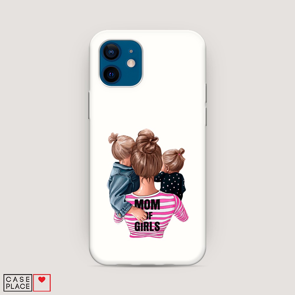 

Матовый силиконовый чехол "Mom of Girls" на Apple iPhone 12, 12557-1