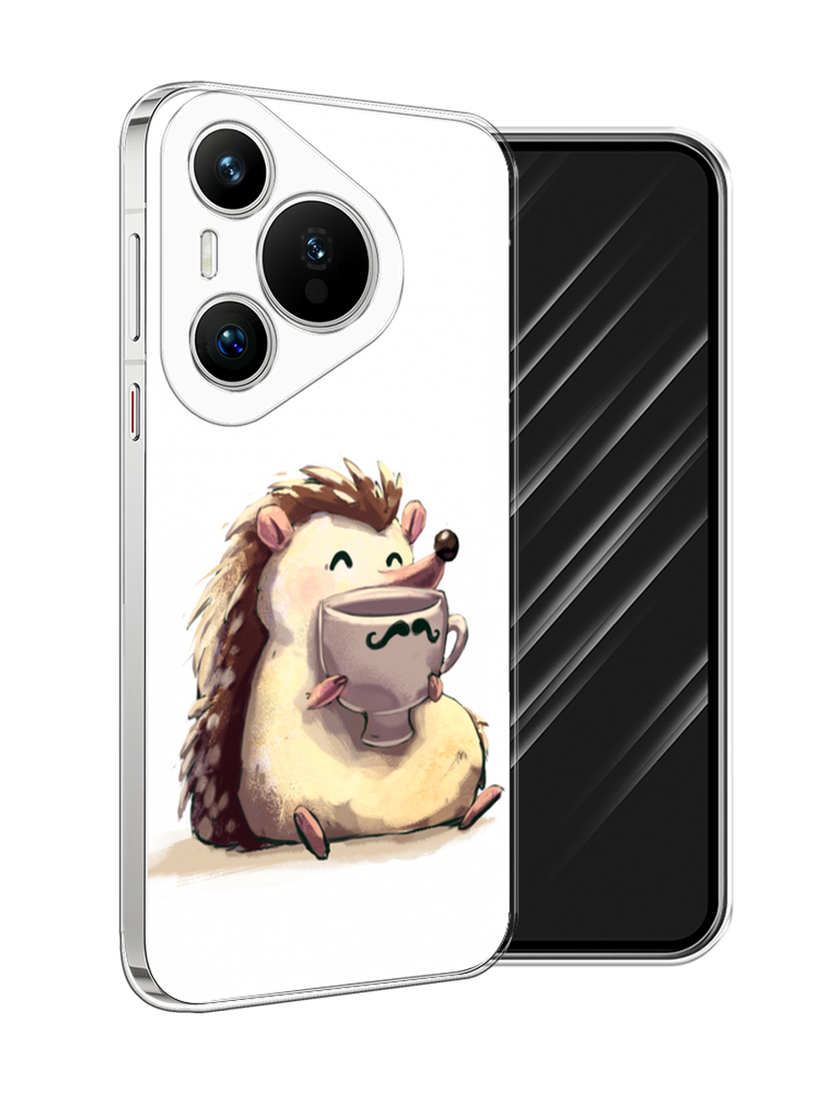 

Чехол Awog на Huawei Pura 70 "Еж кофеман", Белый;коричневый;бежевый, 6124050-1