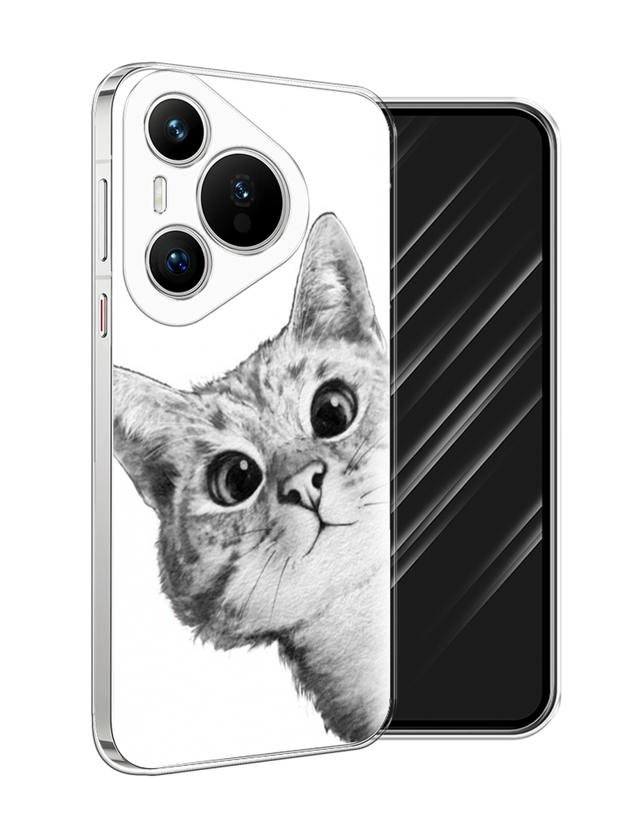 

Чехол Awog на Huawei Pura 70 "Кот рисунок черно-белый", Черный, 6124050-1