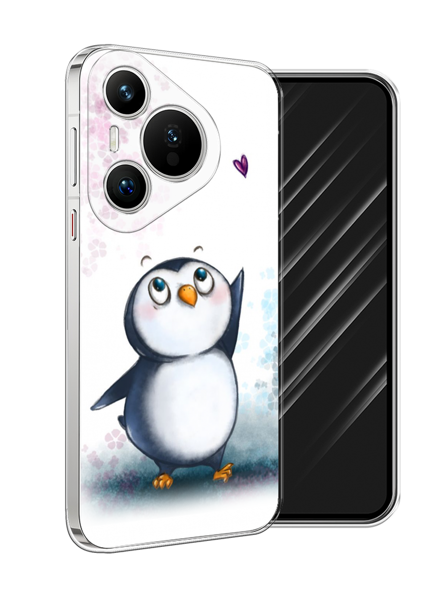 

Чехол Awog на Huawei Pura 70 "Пингвин и сердечко", Белый, 6124050-1