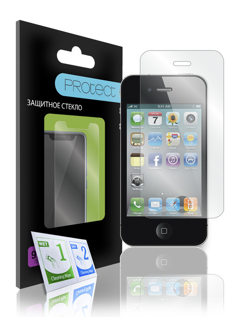 

Защитное стекло плоское Protect для Apple iPhone 4/4S/30281, 30281