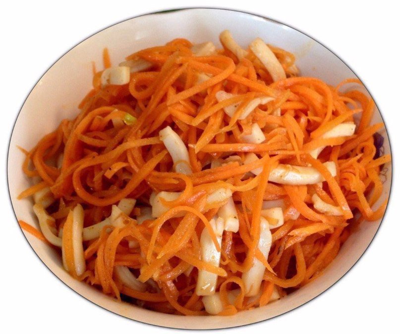 

Морковь по-корейски с кальмарами