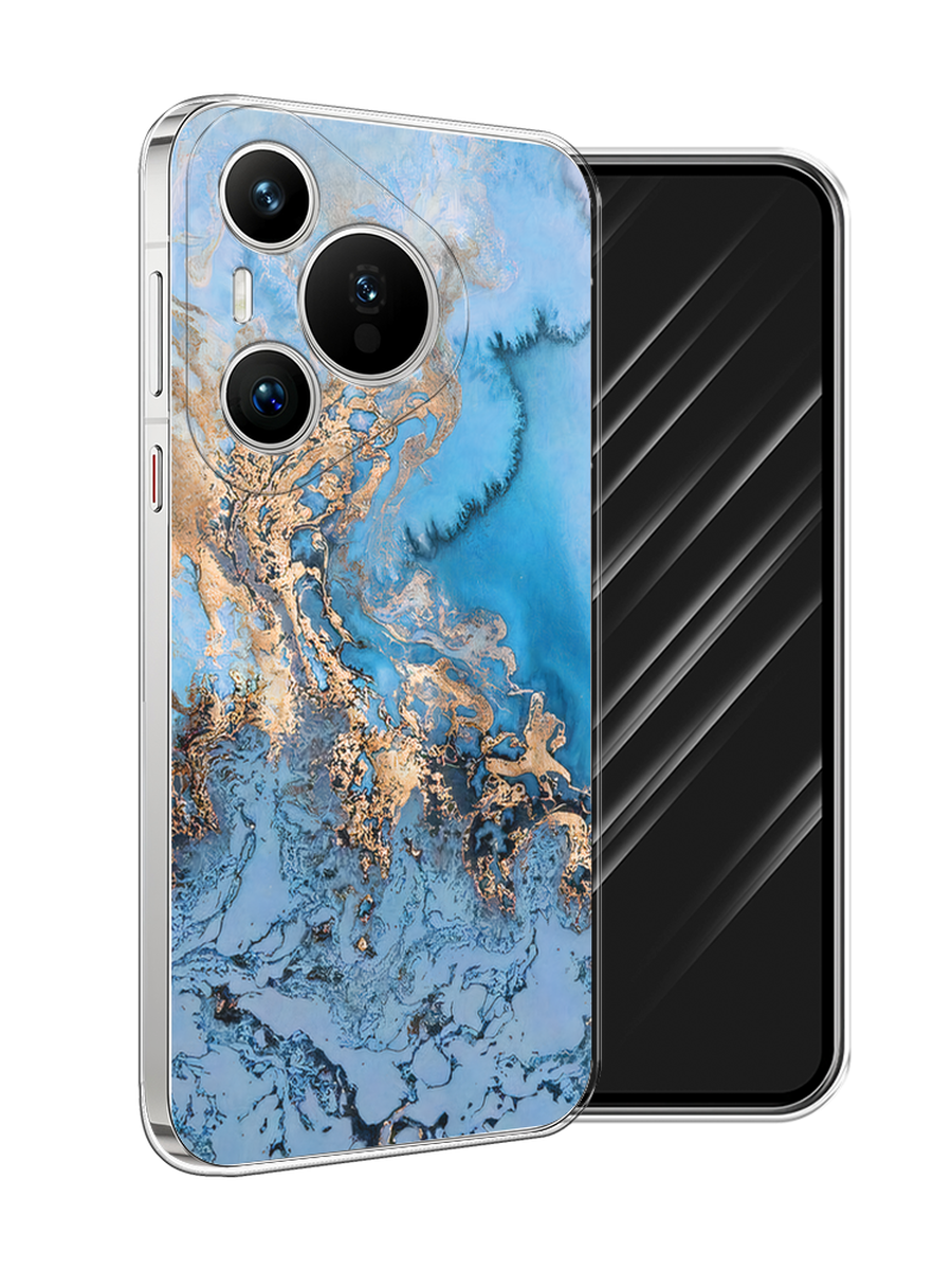 

Чехол Awog на Huawei Pura 70 "Морозная лавина синяя", Серебристый, 6124050-1