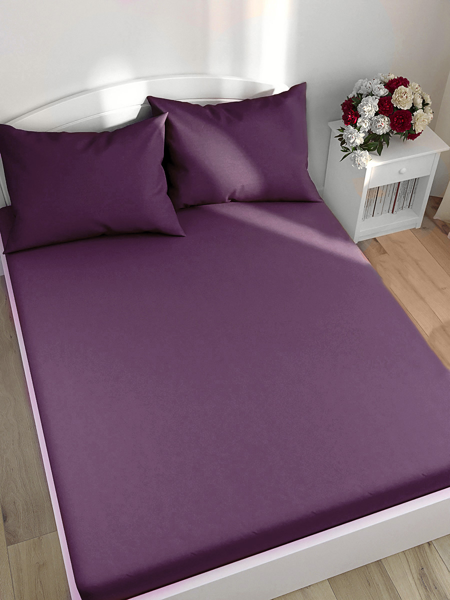 

Простынь на резинке Milky Garden Purple 120х200 см