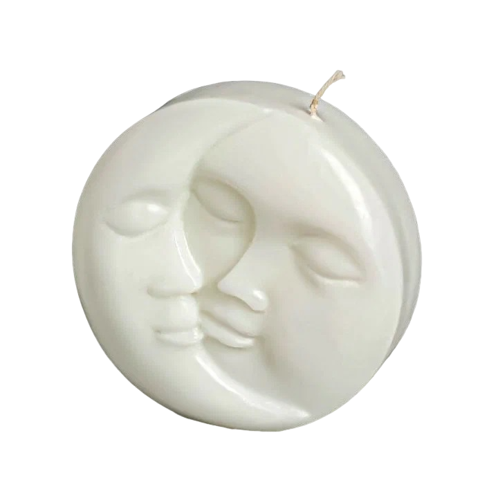 

Свеча фигурная в подарочной коробке "Солнце и луна", 6х1,5 см, белая, Белый