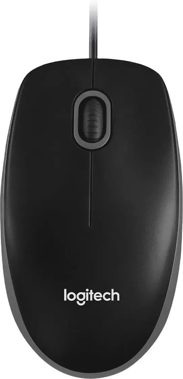 Мышь Logitech B100 for business, оптическая, проводная, USB, черный 910-003357/910-006605