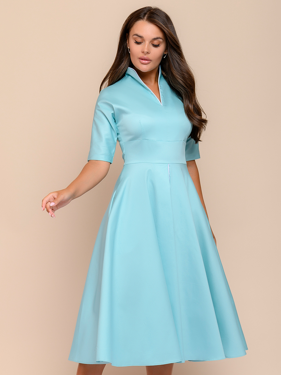 фото Платье женское 1001dress 0132101-02463 голубое 42 ru