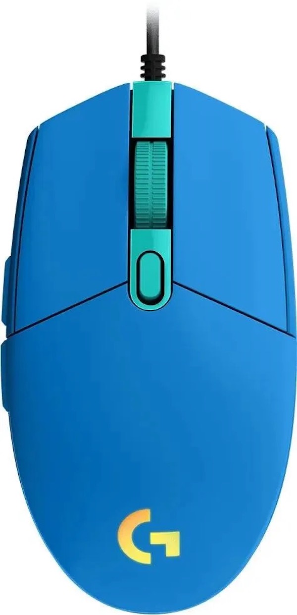 Мышь Logitech G203, игровая, оптическая, проводная, USB, синий 910-005798