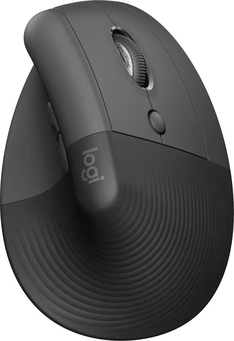 Мышь Logitech Lift, вертикальная, оптическая, беспроводная, USB, графитовый 910-006479