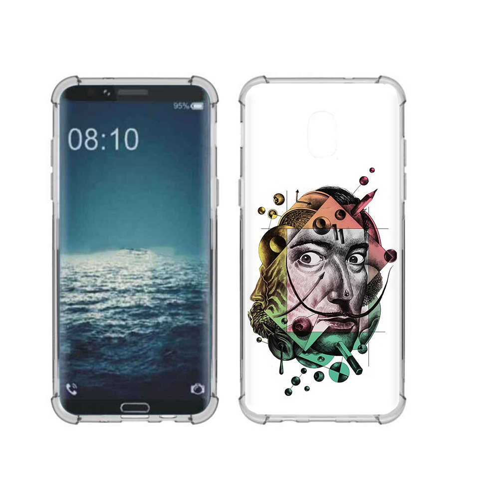 

Чехол MyPads Tocco для Samsung Galaxy J3 разноцветное лицо абстракция (PT226926.574.570), Прозрачный, Tocco