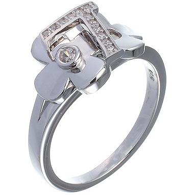 

Кольцо из серебра с фианитом р. 18 Джей Ви KR200R_001, KR200R_001