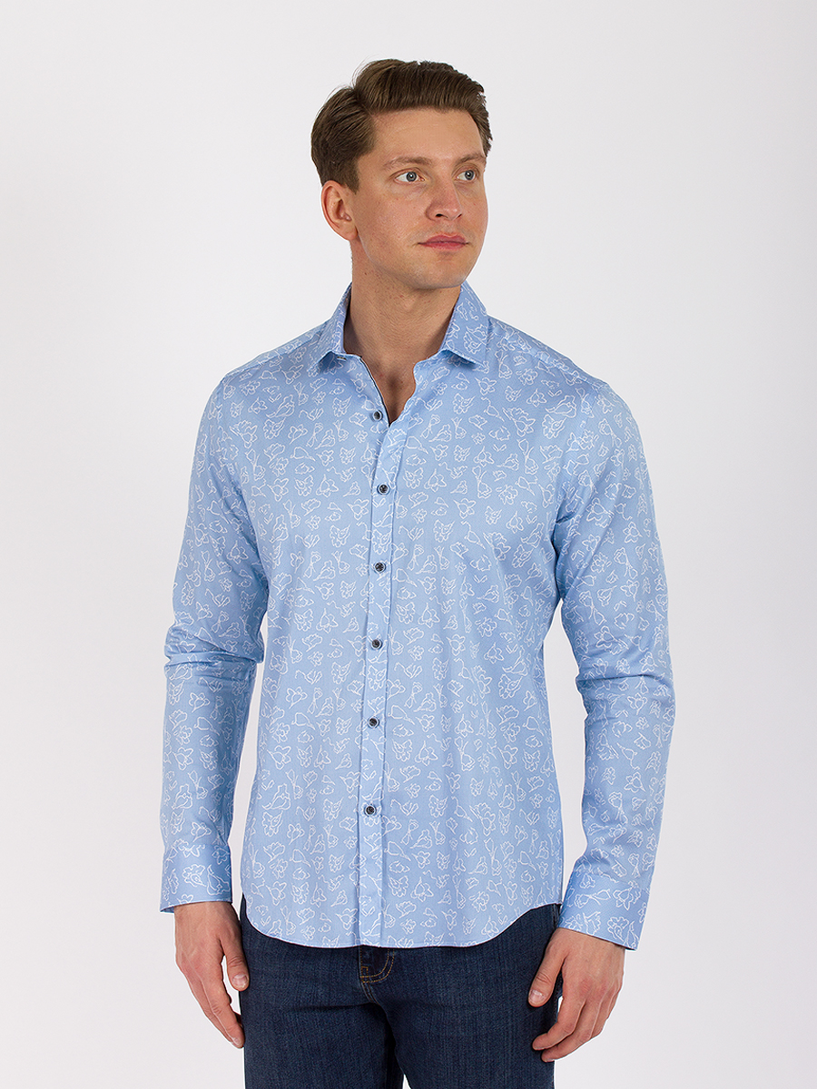 Рубашка мужская DAIROS GD81100435 голубая L