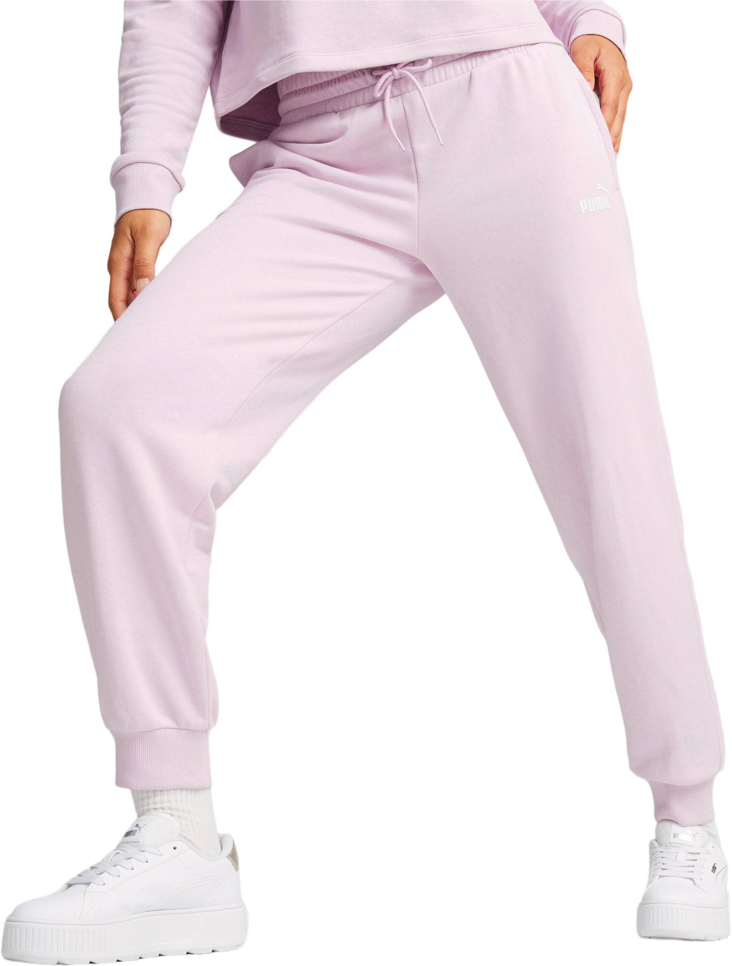 Спортивные брюки женские PUMA ESS+ Small Logo HW Comfort Pants TR фиолетовые L