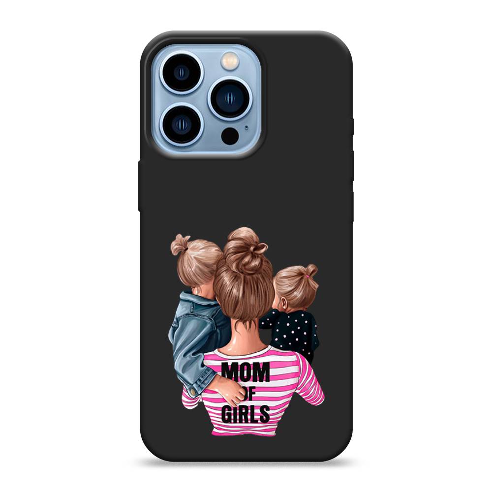 фото Матовый силиконовый чехол "mom of girls" на apple iphone 13 pro awog