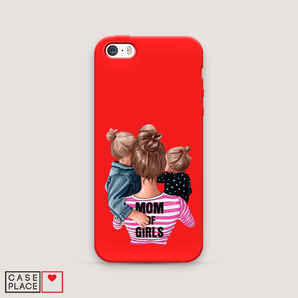 

Чехол Awog на Apple iPhone 5 / Айфон 5 "Mom of Girls", Разноцветный, 10353-1