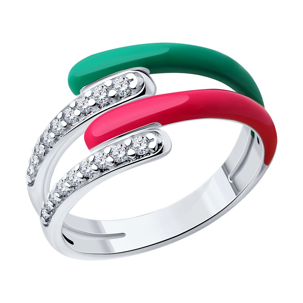 

Кольцо из серебра р. 18 Diamant 94-110-01740-2, фианит\эмаль, 94-110-01740-2