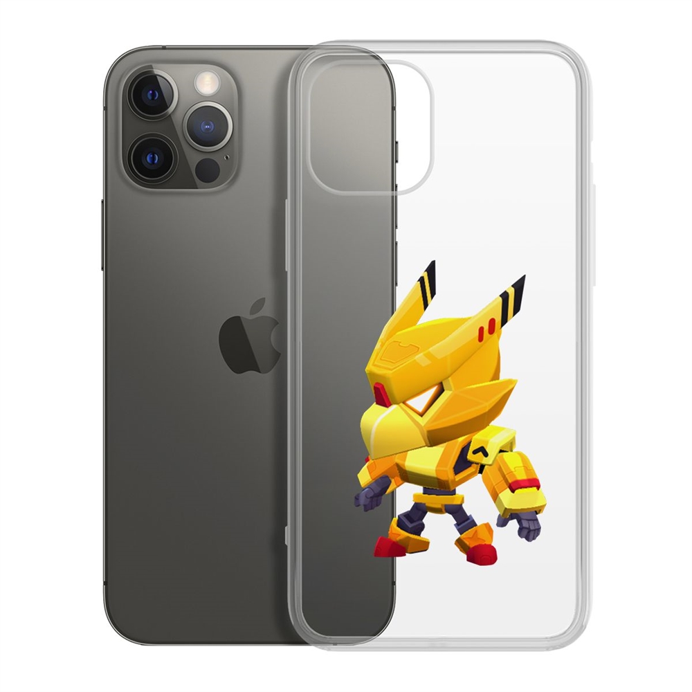 

Чехол-накладка Brawl Stars-Ворон Золотой Меха для iPhone 12/12 Pro, Прозрачный