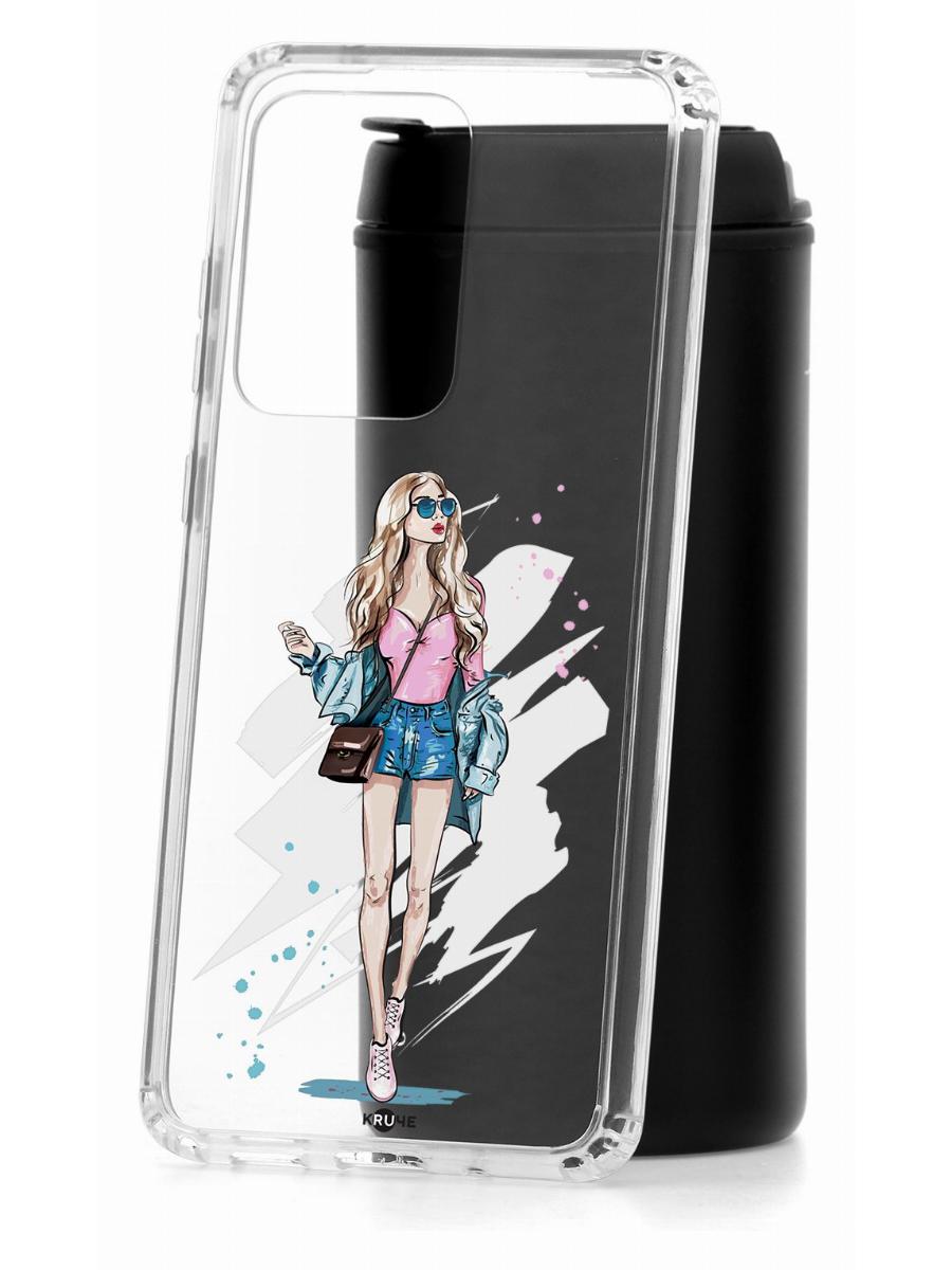 фото Чехол на samsung s20 ultra kruche print fashion girl,противоударный бампер с принтом кruче