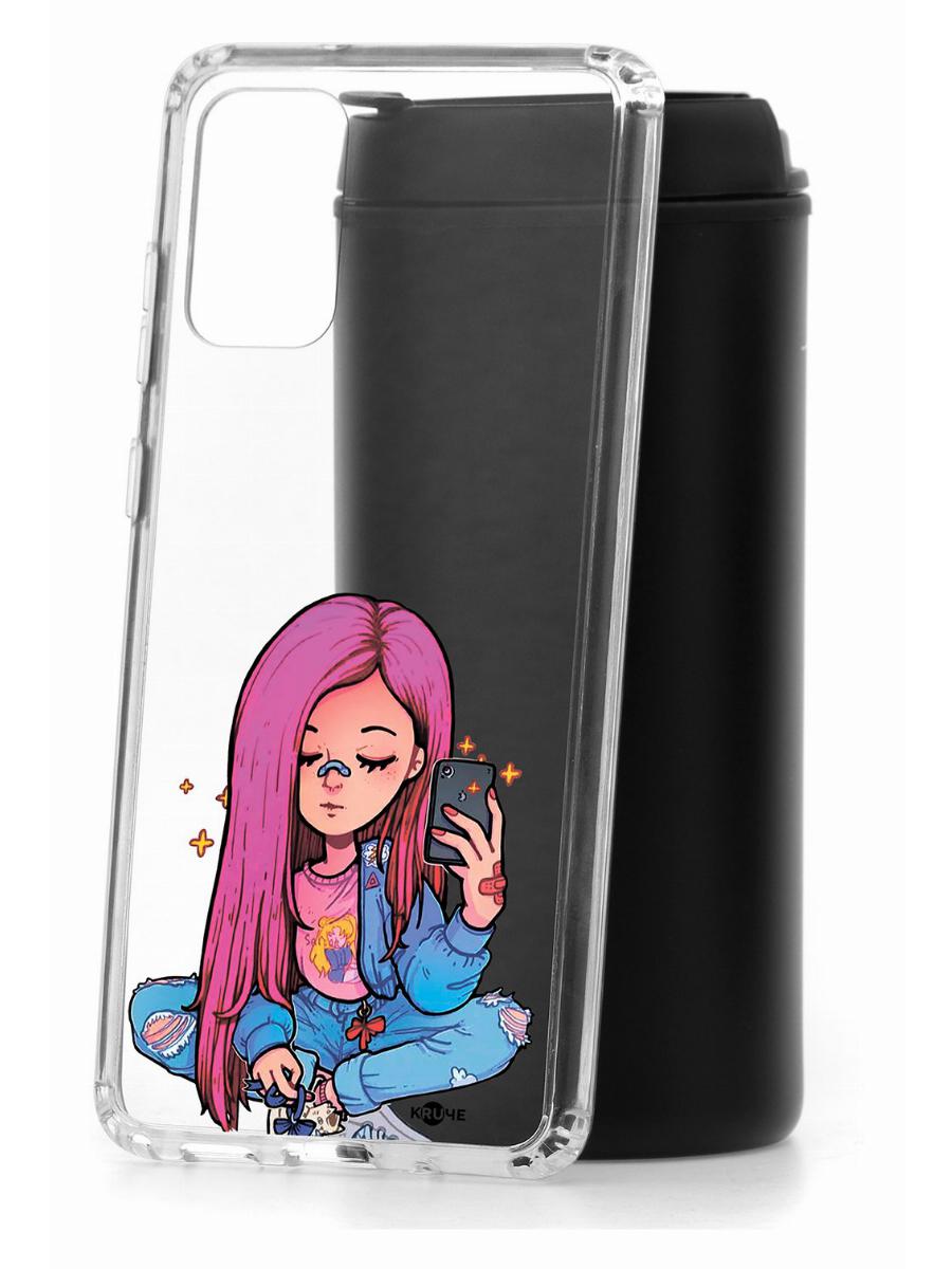 

Чехол на Samsung Galaxy S20 Plus Kruche Print Pink Hair,противоударный бампер с принтом, Прозрачный;розовый;голубой;бежевый, Самсунг Галакси с20 Плюс