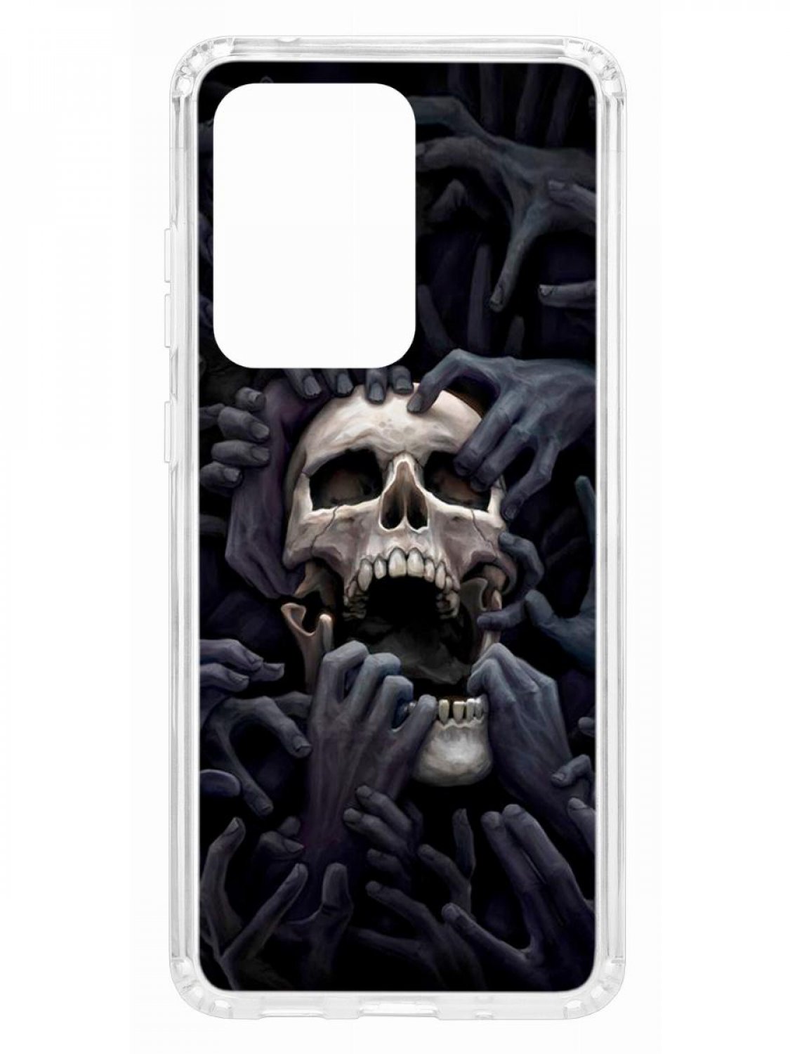 фото Чехол на samsung galaxy s20 ultra kruche print skull hands,противоударный бампер с принтом кruче