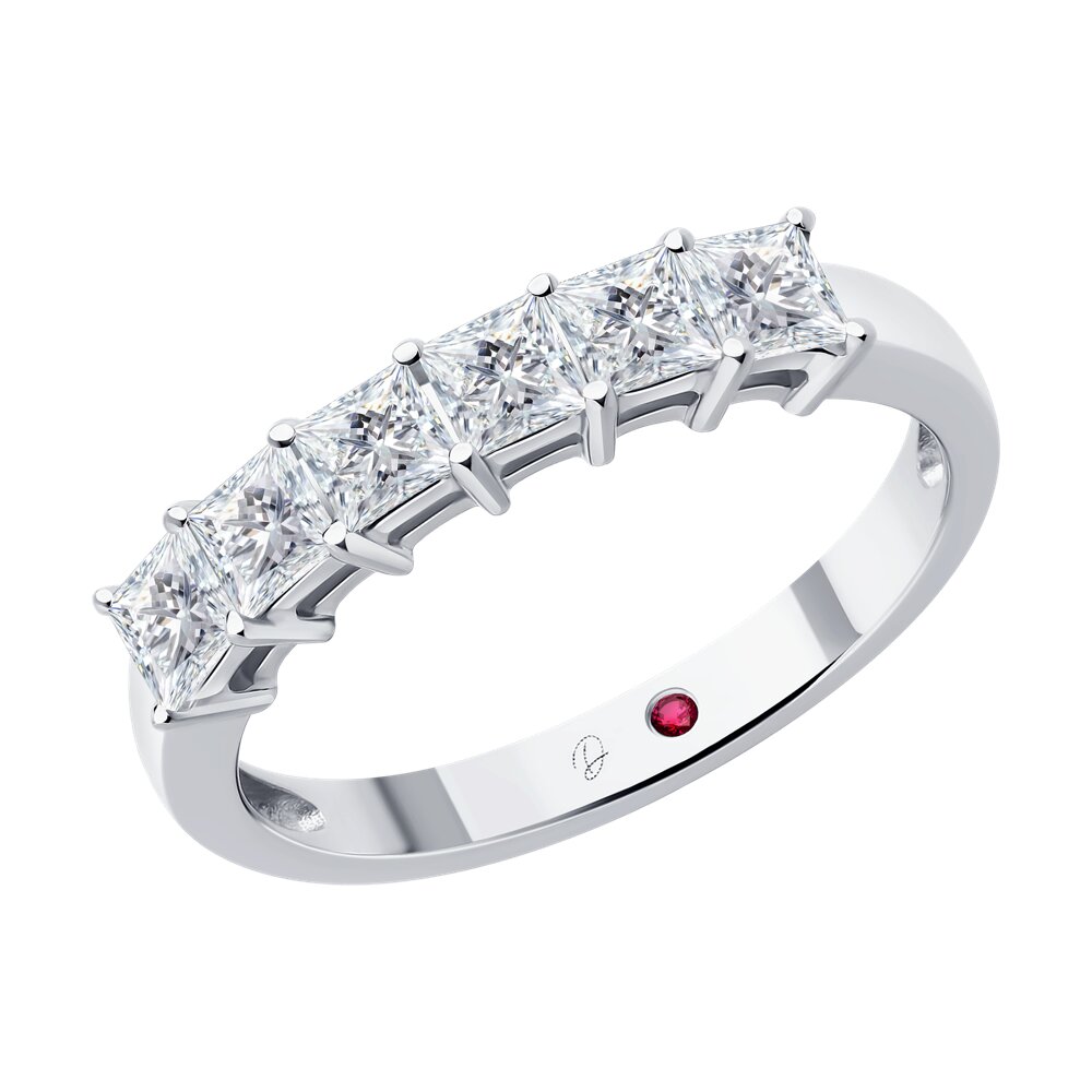 

Кольцо из золота р.  Diamant 52-210-02729-1, бриллиант искусственный\рубин, 52-210-02729-1