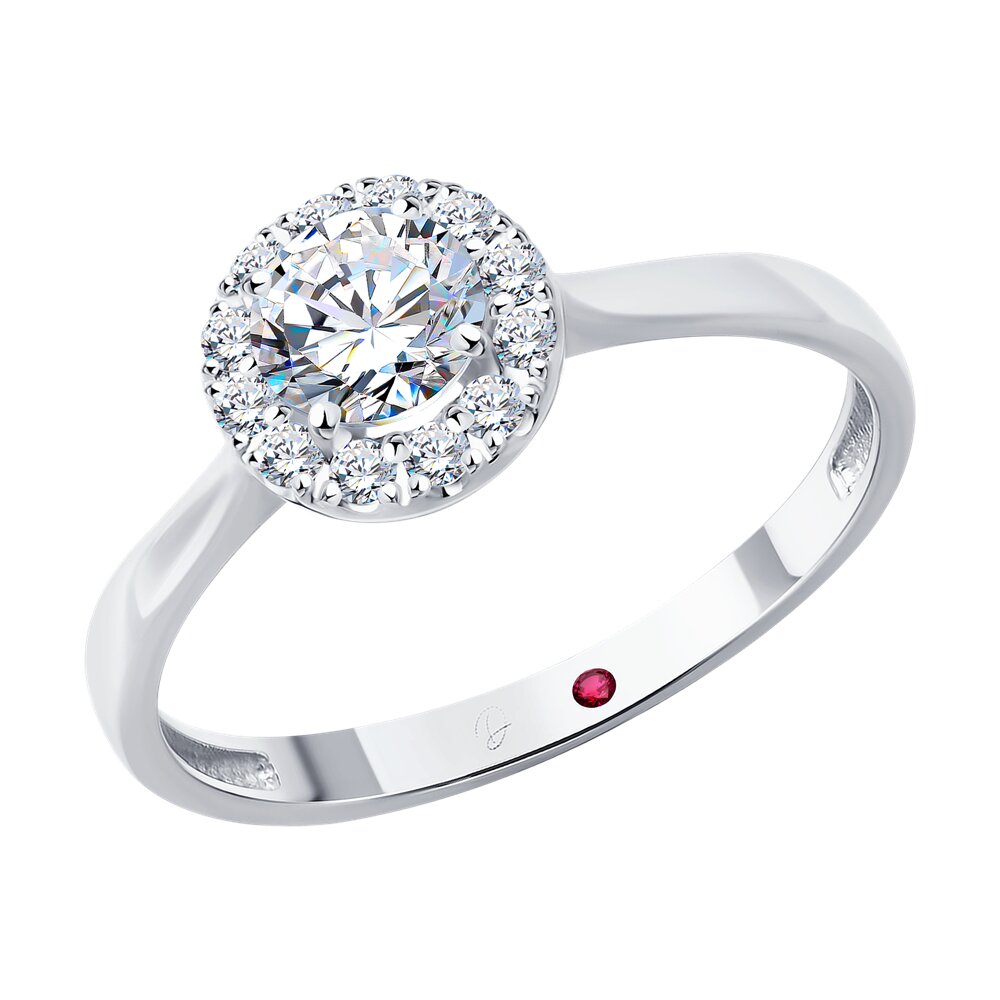 

Кольцо из золота р. 17,5 Diamant 52-210-02753-1, бриллиант искусственный\рубин, 52-210-02753-1