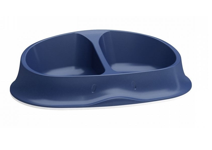 фото Двойная миска для животных stefanplast, пластик, синий, 2 х 0,25 л