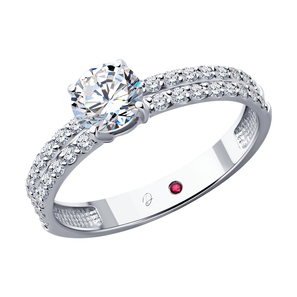 

Кольцо из золота р. 17,5 Diamant 52-210-02755-1, бриллиант искусственный\рубин, 52-210-02755-1