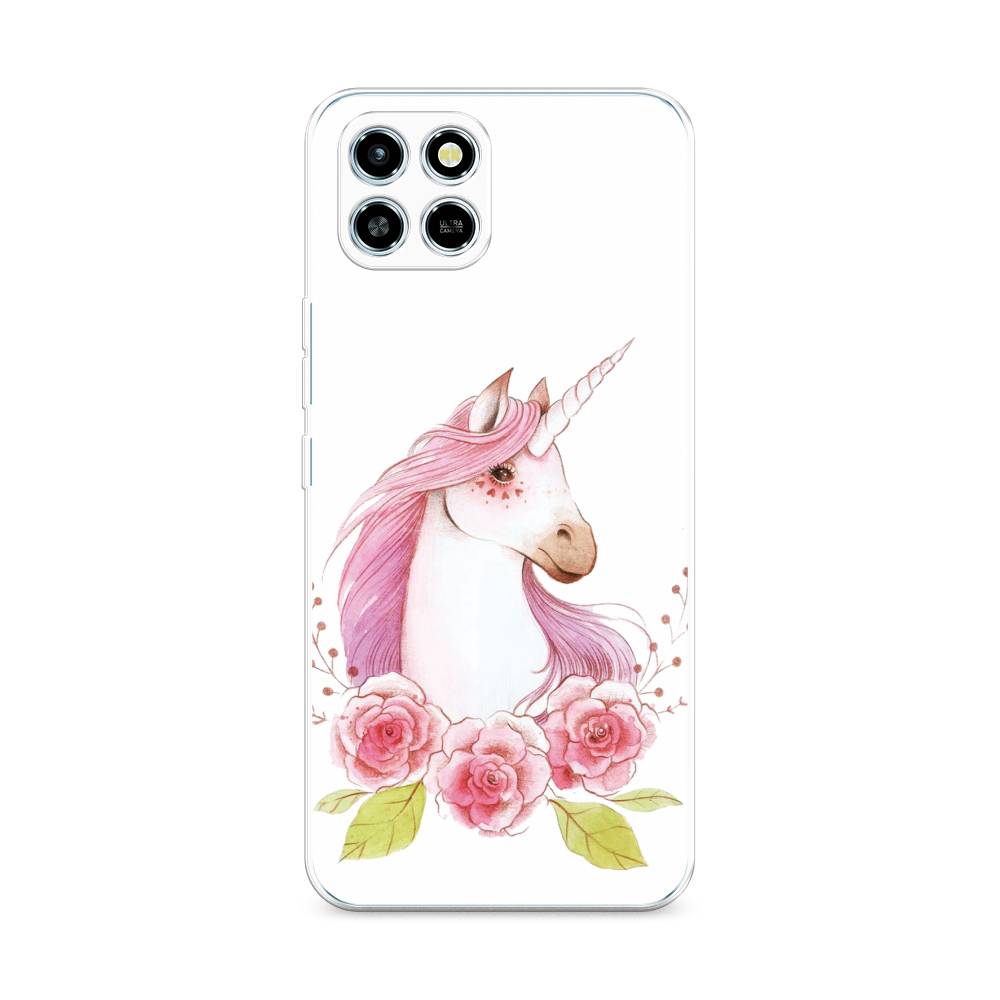 

Чехол для Infinix Smart 6 HD "Единорог цветы", Белый;розовый;серый, 3101650-1