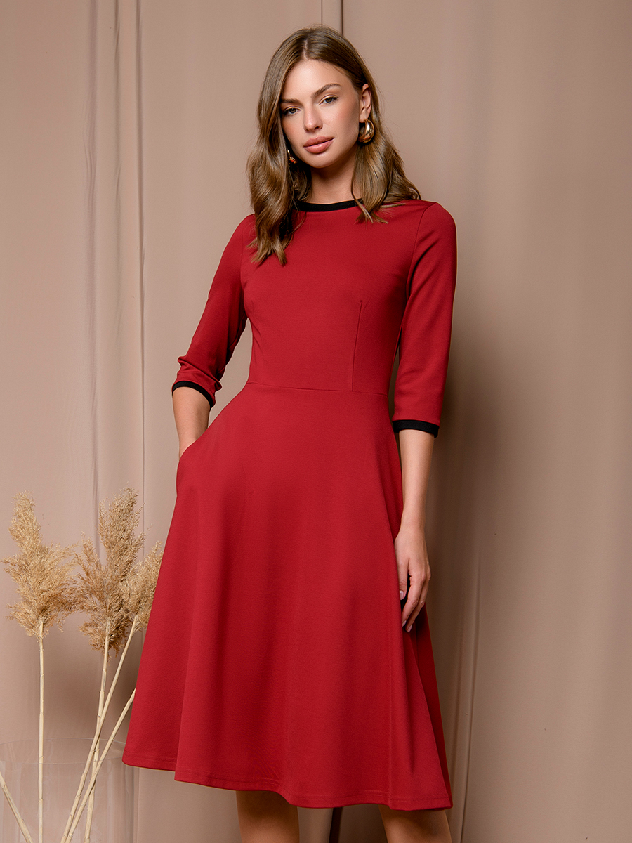 фото Платье женское 1001dress 0132101-02207 бордовое 40 ru