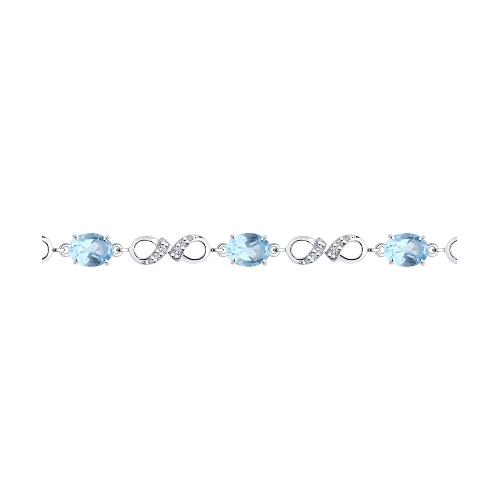 

Браслет из серебра с топазами/фианитами р. 16 Diamant 94-350-00586-1, 94-350-00586-1