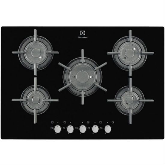 фото Встраиваемая варочная панель газовая electrolux egt97657nk black/silver