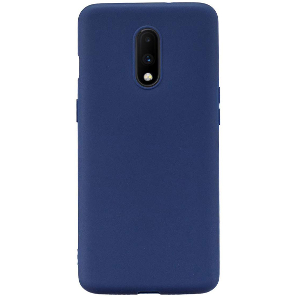 фото Силиконовый чехол для oneplus 7 tpu 1мм синий матовый