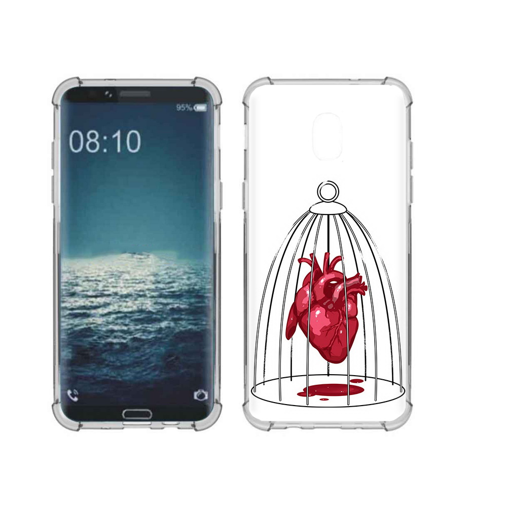 

Чехол MyPads Tocco для Samsung Galaxy J3 сердце в клетке (PT226926.574.597), Прозрачный, Tocco